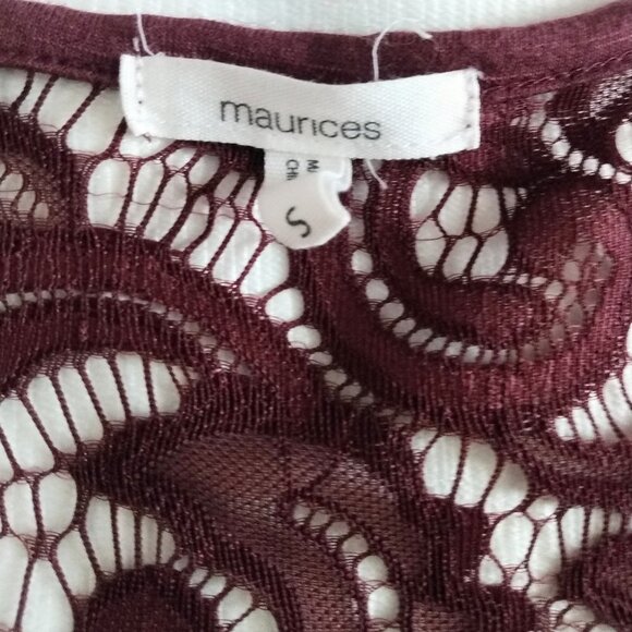 Maurices Laced wine blouse top EUC - Picture 3 of 4